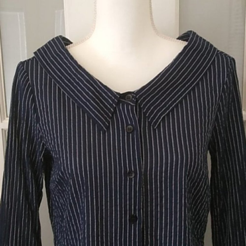 Farrow Navy Bell Sleeve Top From Need Supply - Picture 6 of 13